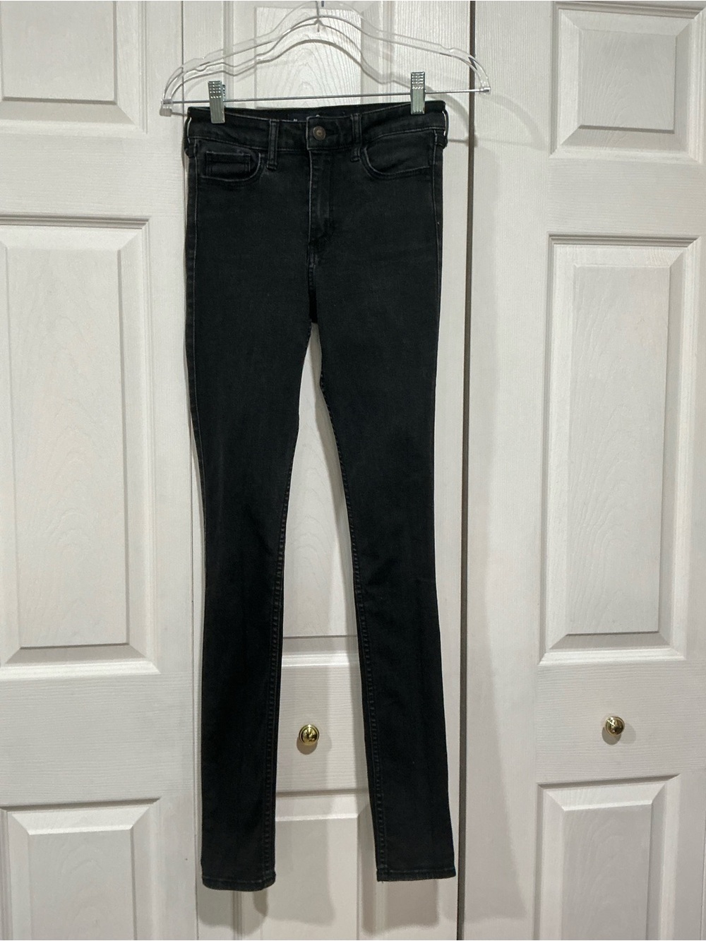 💙 Hollister High-Rise Super Skinny Black Denim Jeans - 00 / 24 (01562)